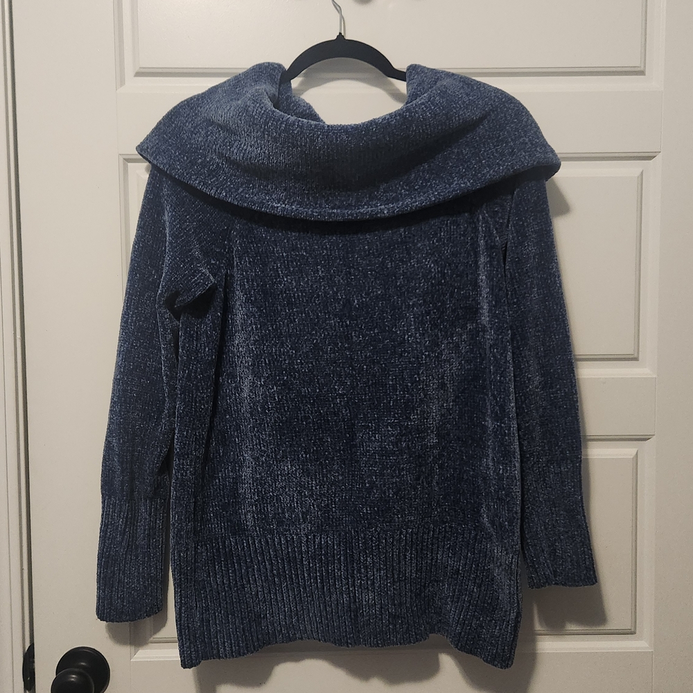White House Black Market Navy Cowl Neck Sweater
